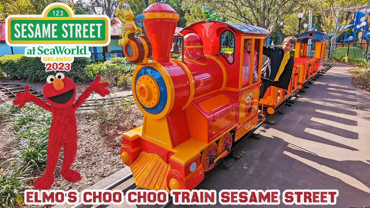 Elmo's Choo Choo Train in Sesame Street Land at SeaWorld Orlando (Jan 2023) [4K]