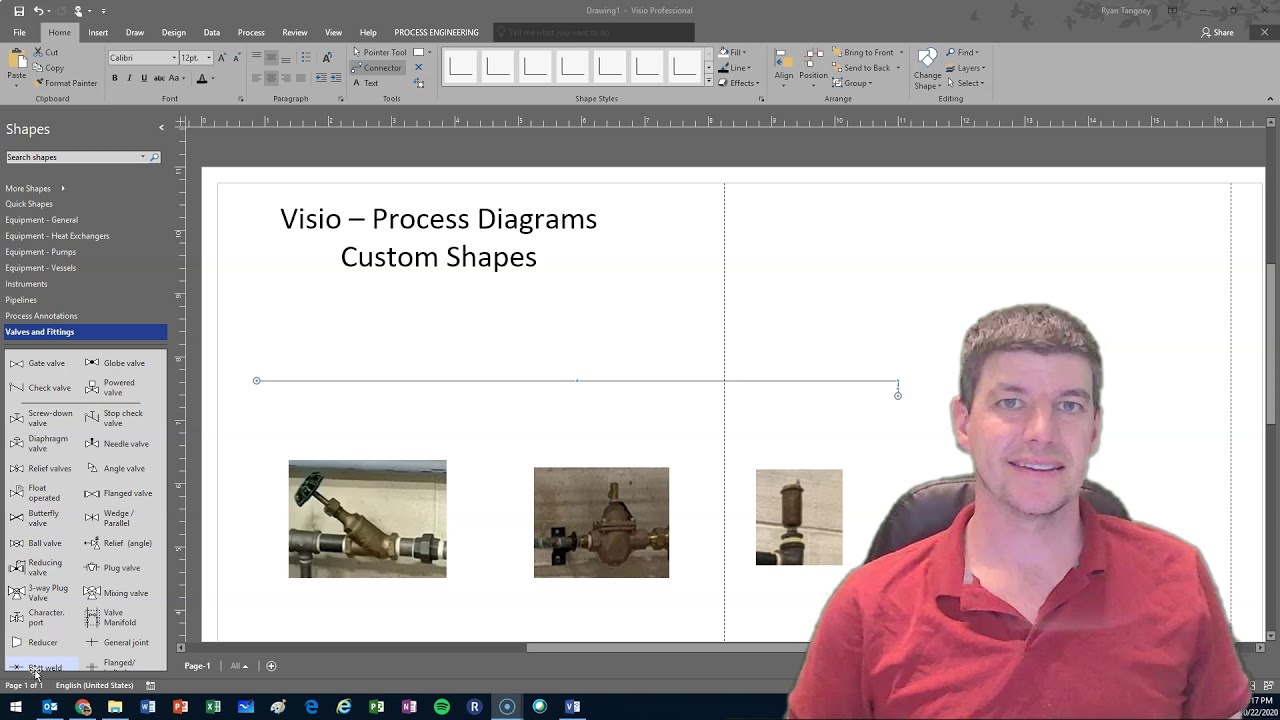 Using Visio to Draw Process Drawings and P&IDs - Part 4 - Custom Symbols