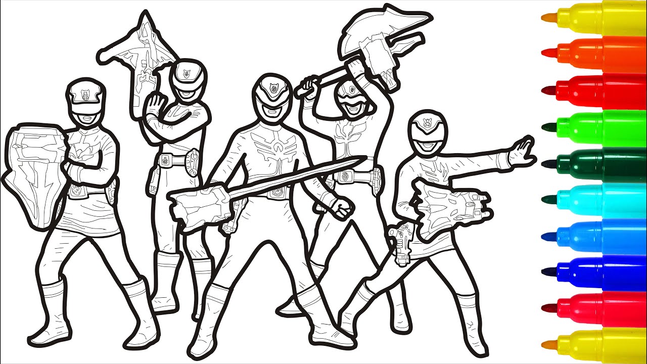 Power Rangers Super Megaforce War With The Monster Coloring Pages