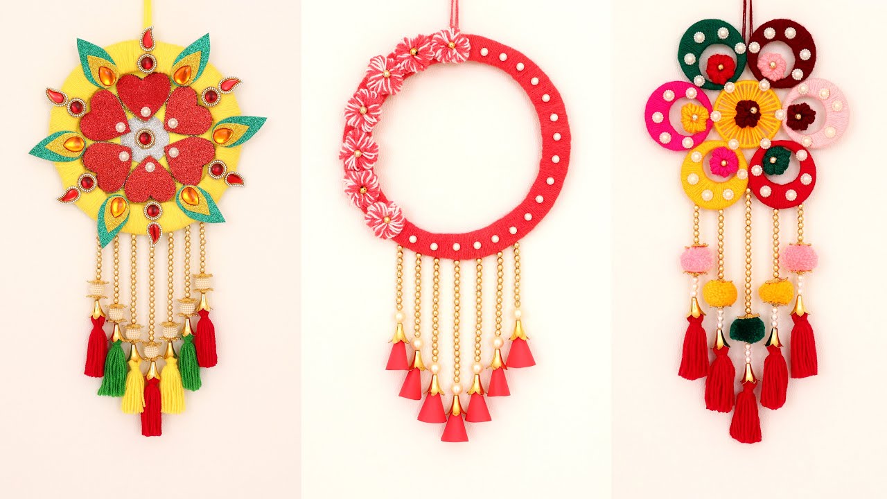 Easy & Beautiful Woollen Wall Hanging with Old Bangles and Wool !!! DIY Craft