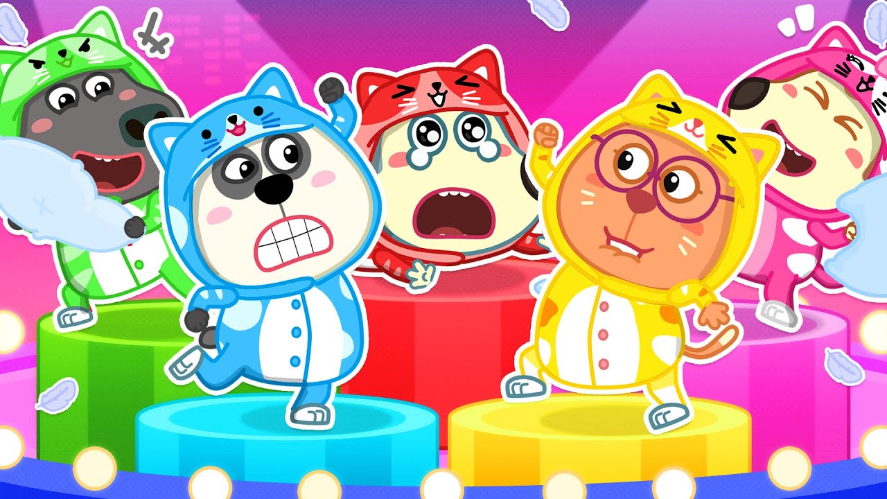 Uau! Cinco Gatinhos na Festa do Pijama 😹🎶 Desafio de Dança Divertida 🌸 Lucy Canções Infantis
