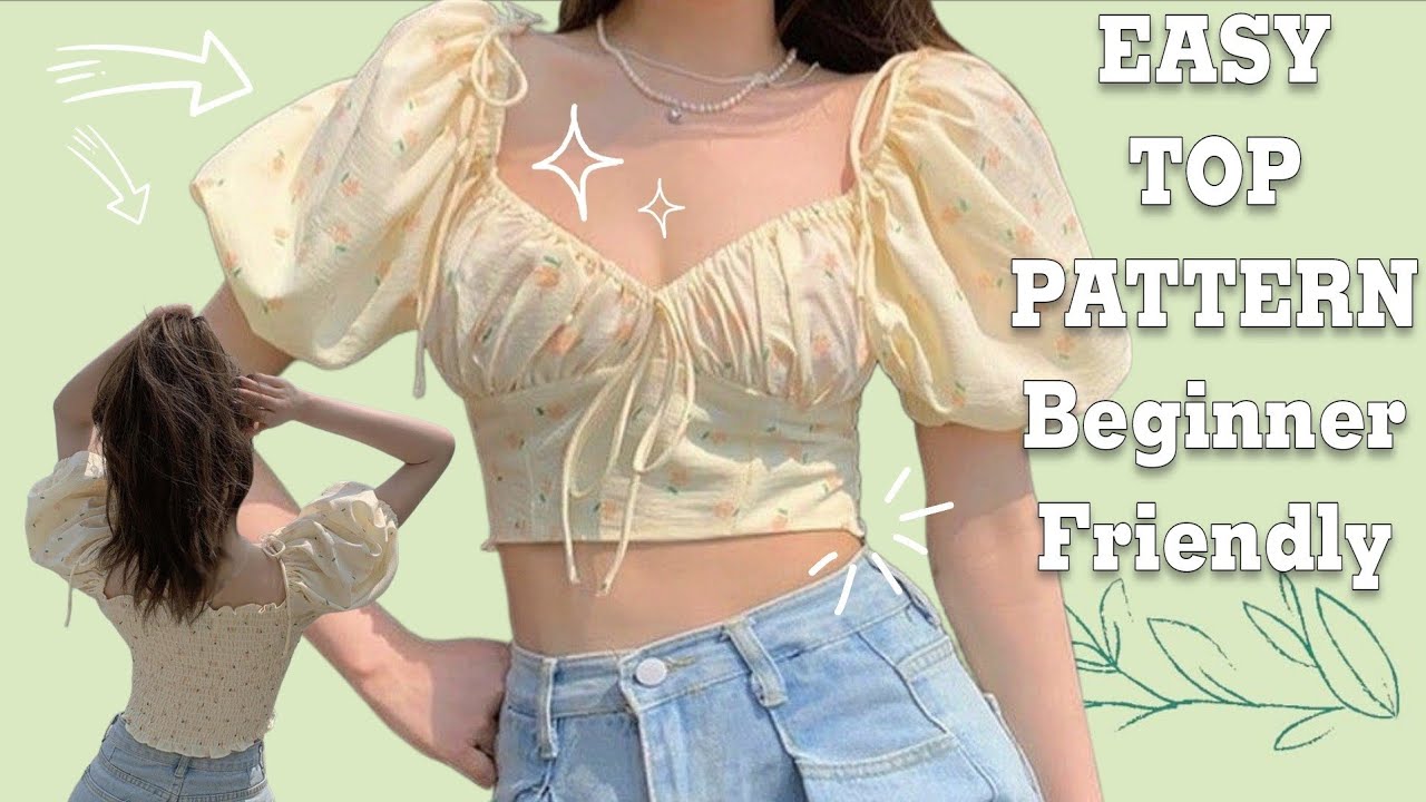 How to Draft a Puff Sleeve Crop Top | Sweetheart Neckline Pattern Tutorial