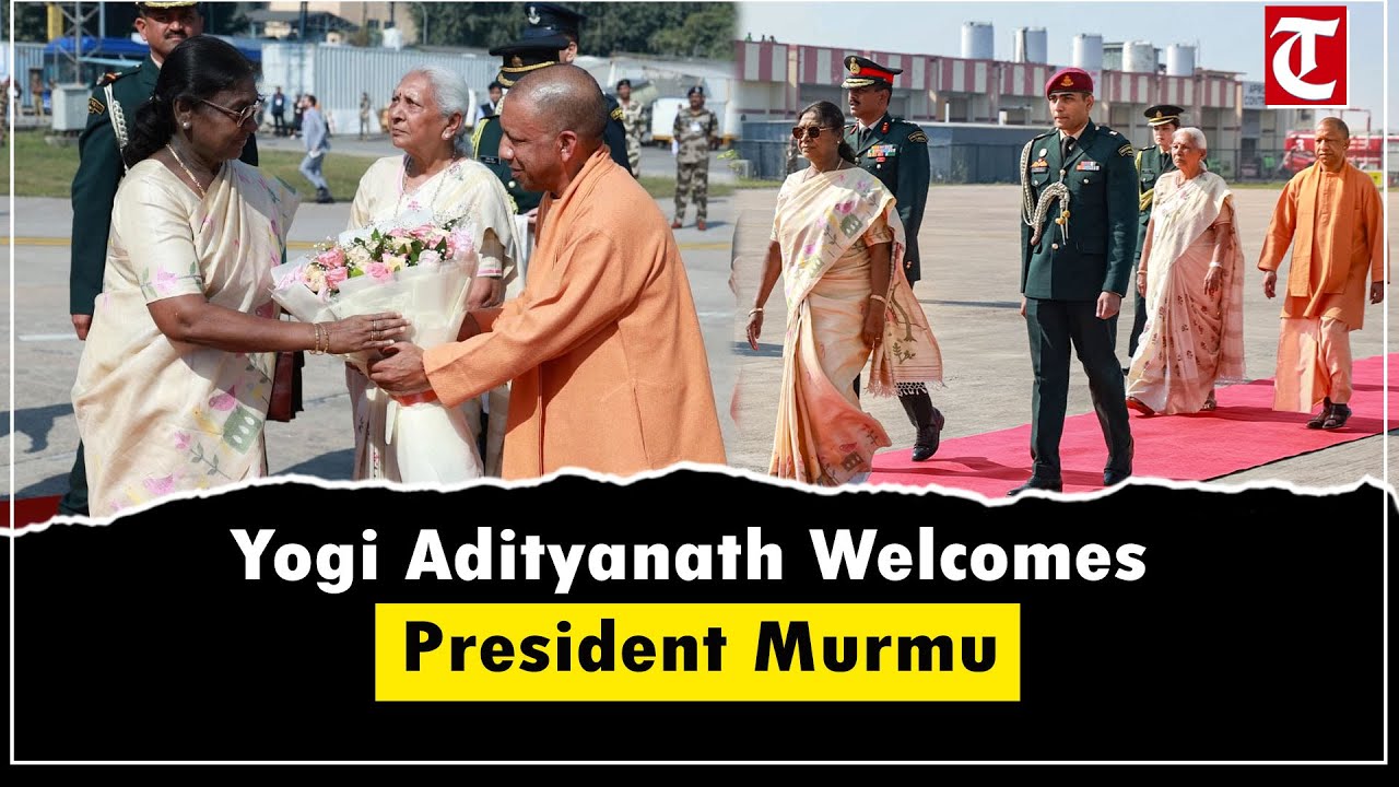 UP CM Yogi Adityanath Receives President Droupadi Murmu at Lucknow Airport in Warm Welcome