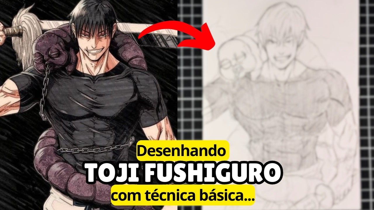 Como Desenhar o Toji Fushiguro FACILMENTE (Método Simples de Aplicar) Jujutsu Kaisen Drawing