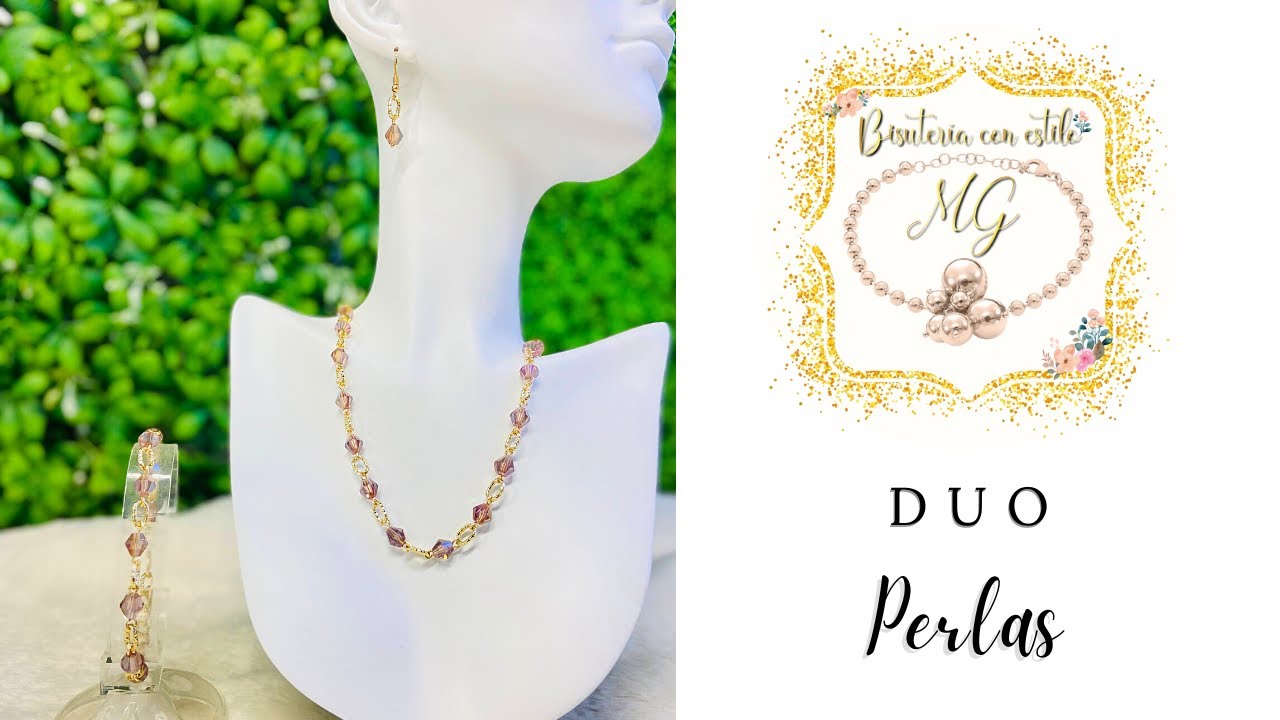 COLLAR Y ARETES 📿🎀 | DUO PERLAS (collar con cadena y aretes) ✅