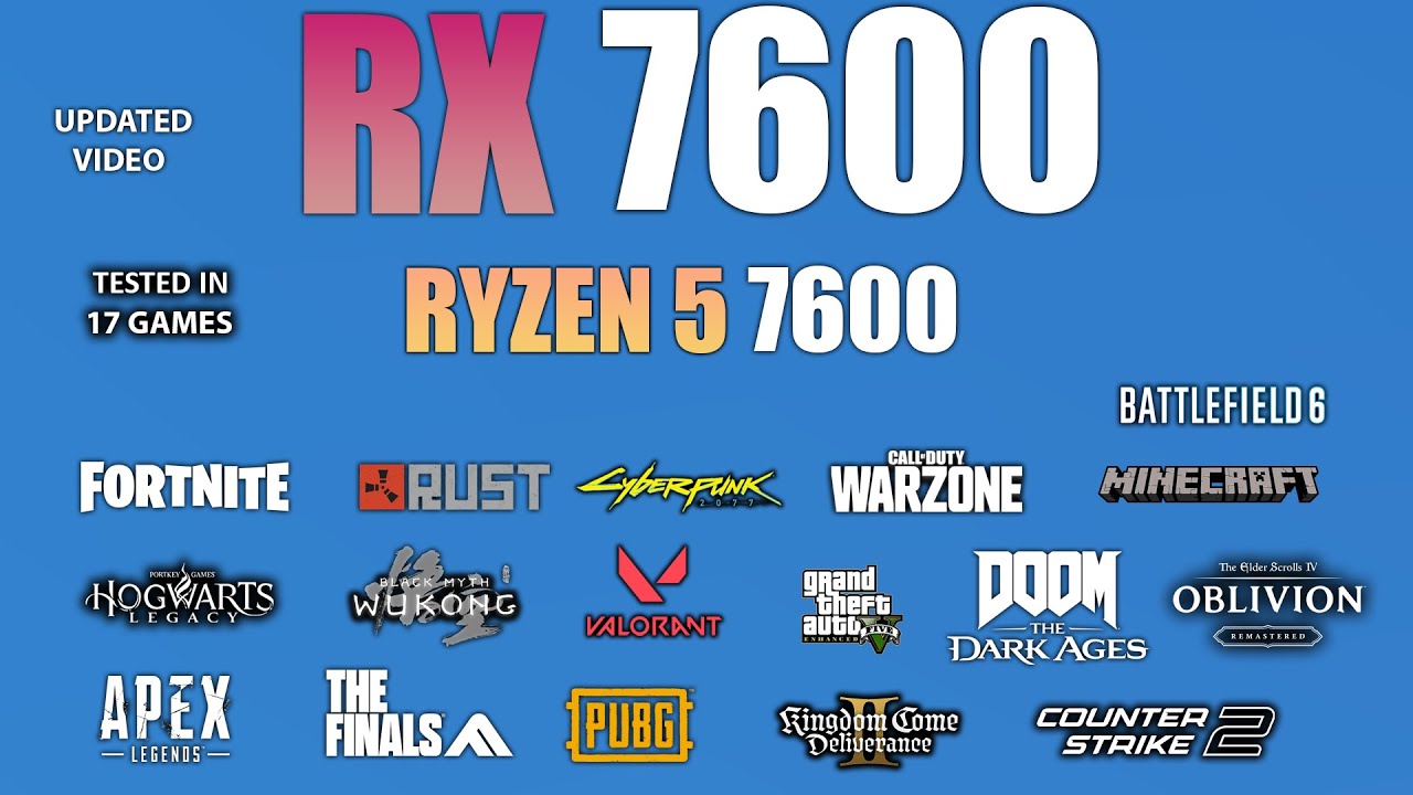 RX 7600 + Ryzen 5 7600 : Test in 17 Games - Perfect Combo