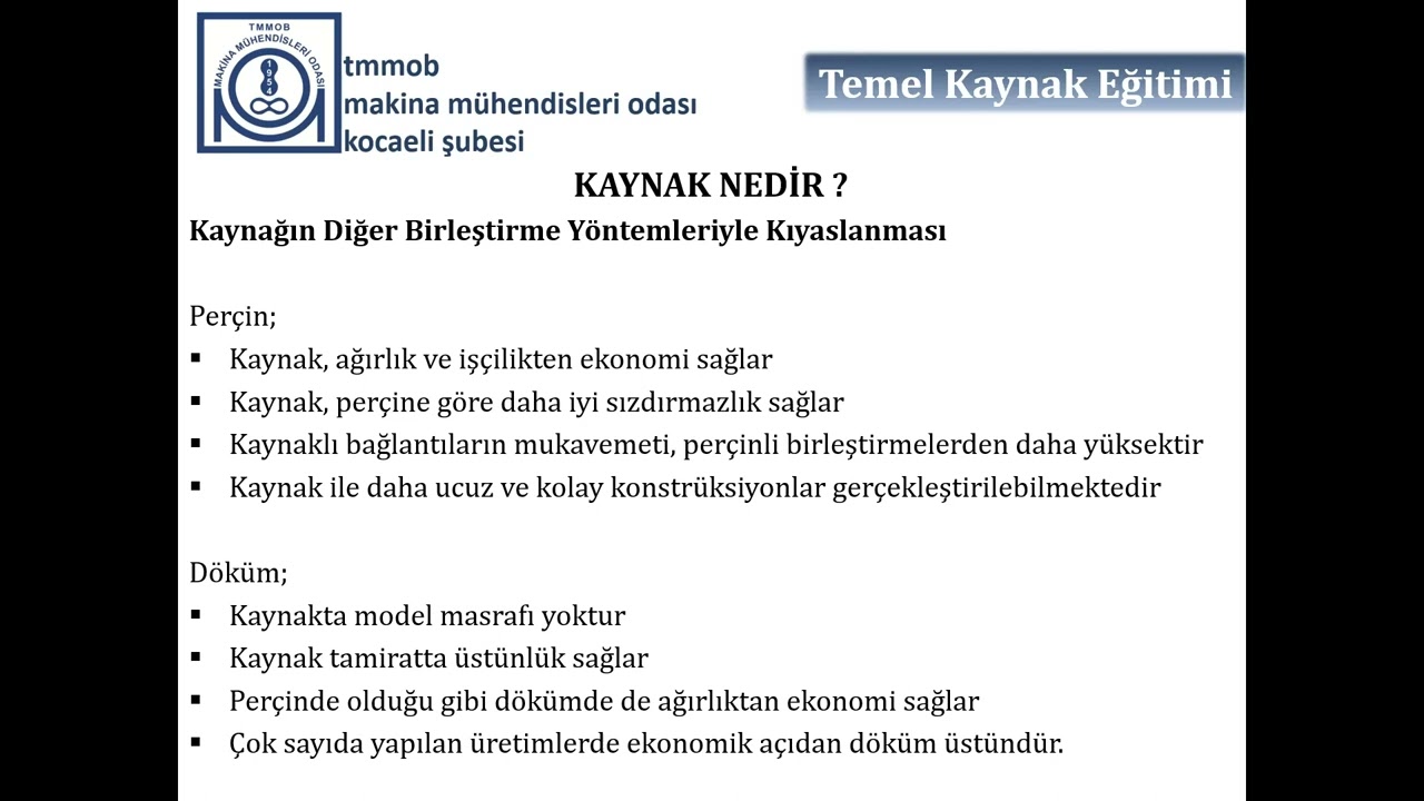 KAYNAK YÖNTEMLERİ VE KAYNAKLANABİLİRLİK