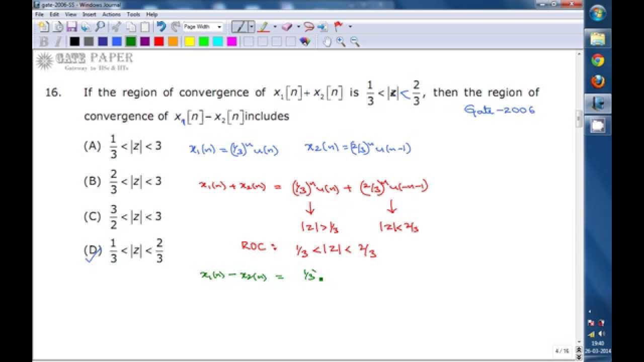GATE 2006 ECE ROC of Z Transform