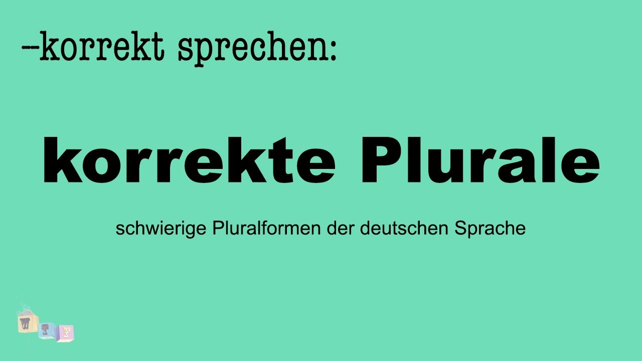 Korrekte Plurale - Lektion 6