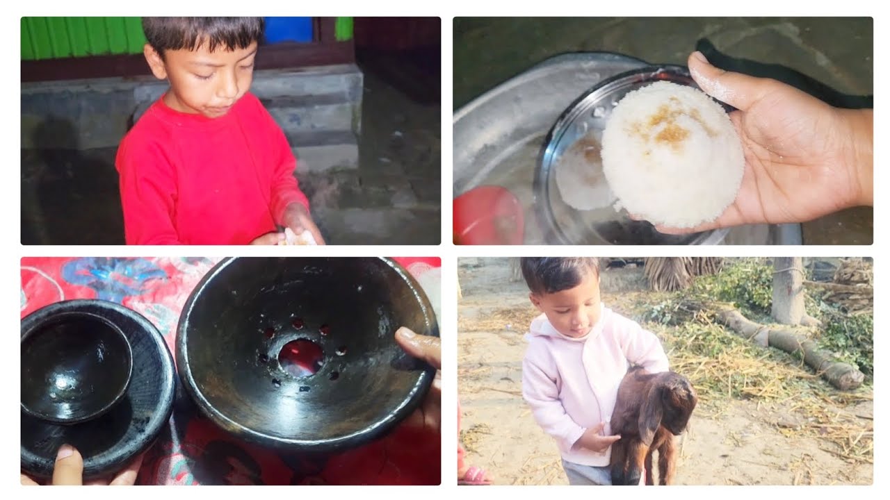 শীতের সৃজনে মাটির চুলাতে তৈরি করা গরম গরম ভাপা পিঠা না হলেই নয়!গরম ভাপা পিঠা সাথে মাটির চুলার তাপ!