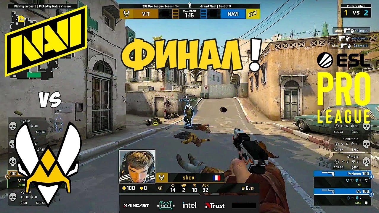 NAVI vs VITALITY. ФИНАЛ! ЛУЧШИЕ МОМЕНТЫ CSGO. ESL Pro League Season 14
