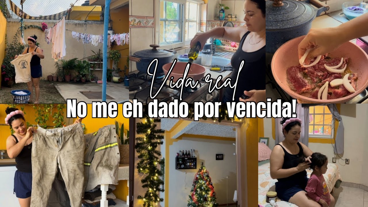 Sigo aquí🥹Nunca es tarde ⏰ Lo último que decoré este año🎄💫 comida+lavado a mano🥵 pisos limpios🙌🏻vlog