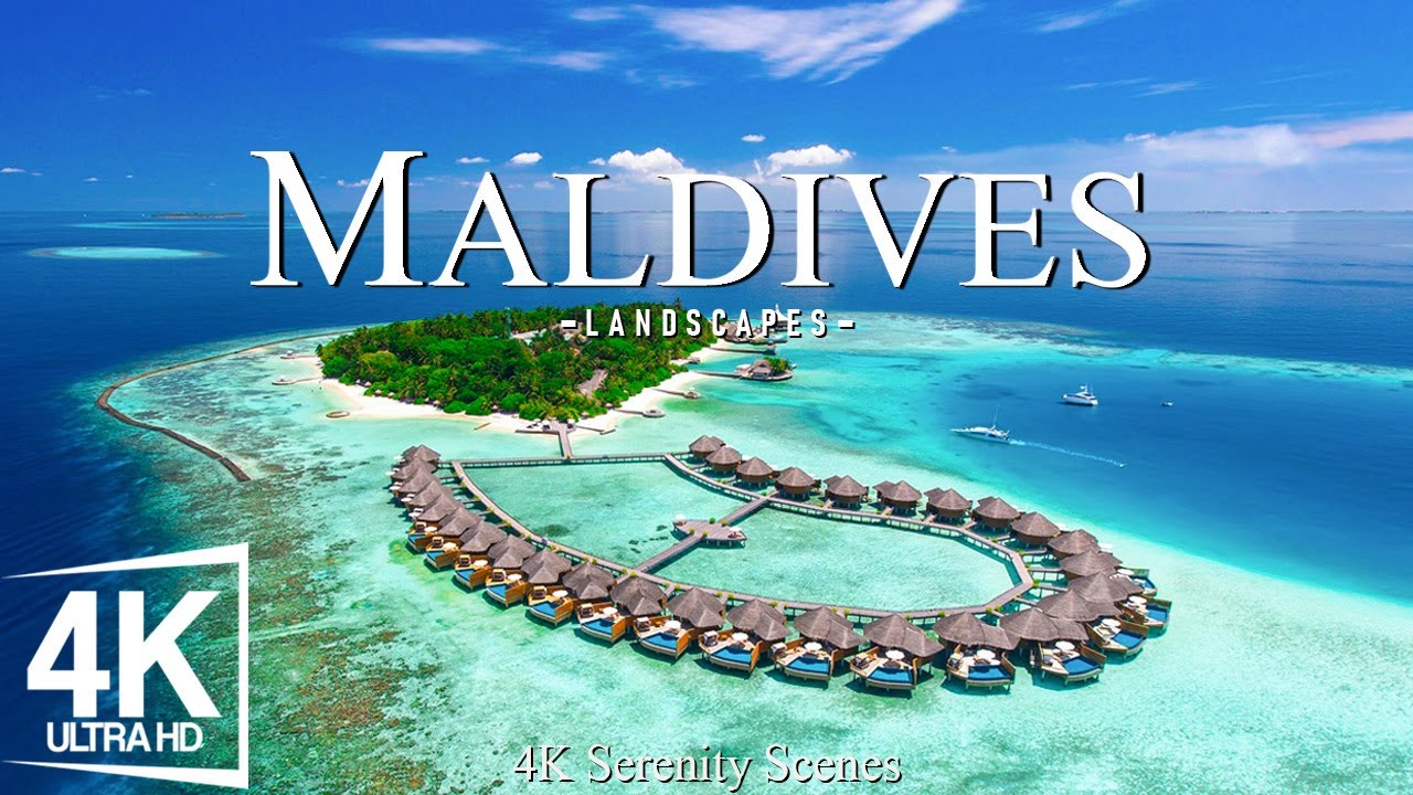 Maldives 4K - Journey Through Turquoise Waters and Overwater Bungalows | Peaceful Piano Music