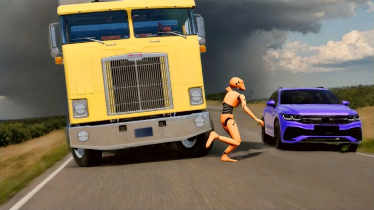 Опасное вождение и автомобильные аварии - BeamNG Drive