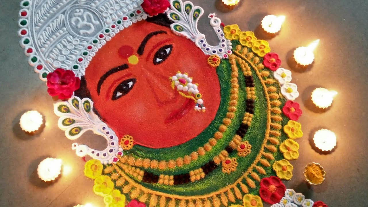 मोहटादेवीची सुंदर व सोपी रांगोळी Mohtadevi rangoli