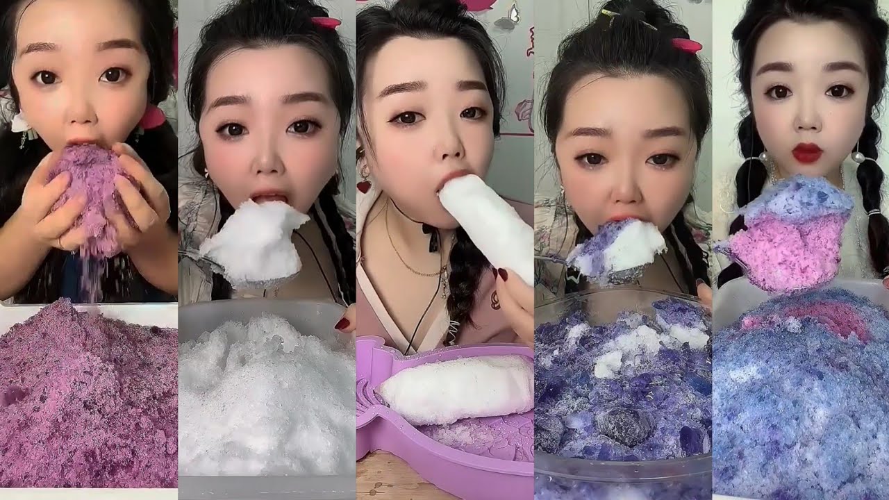 ASMR her ice eating only bites