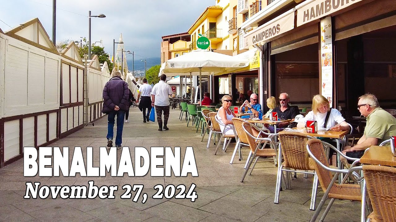 Benalmadena November 27, 2024 Town Walking Tour Malaga Costa del Sol Spain [4K]