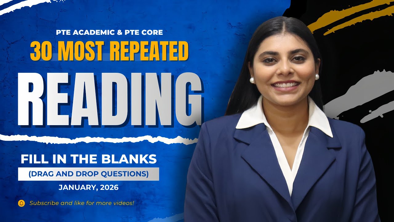 PTE Reading Fill in the Blanks (Drag & Drop) | 30 Most Repeated Questions | January 2026 Prediction
