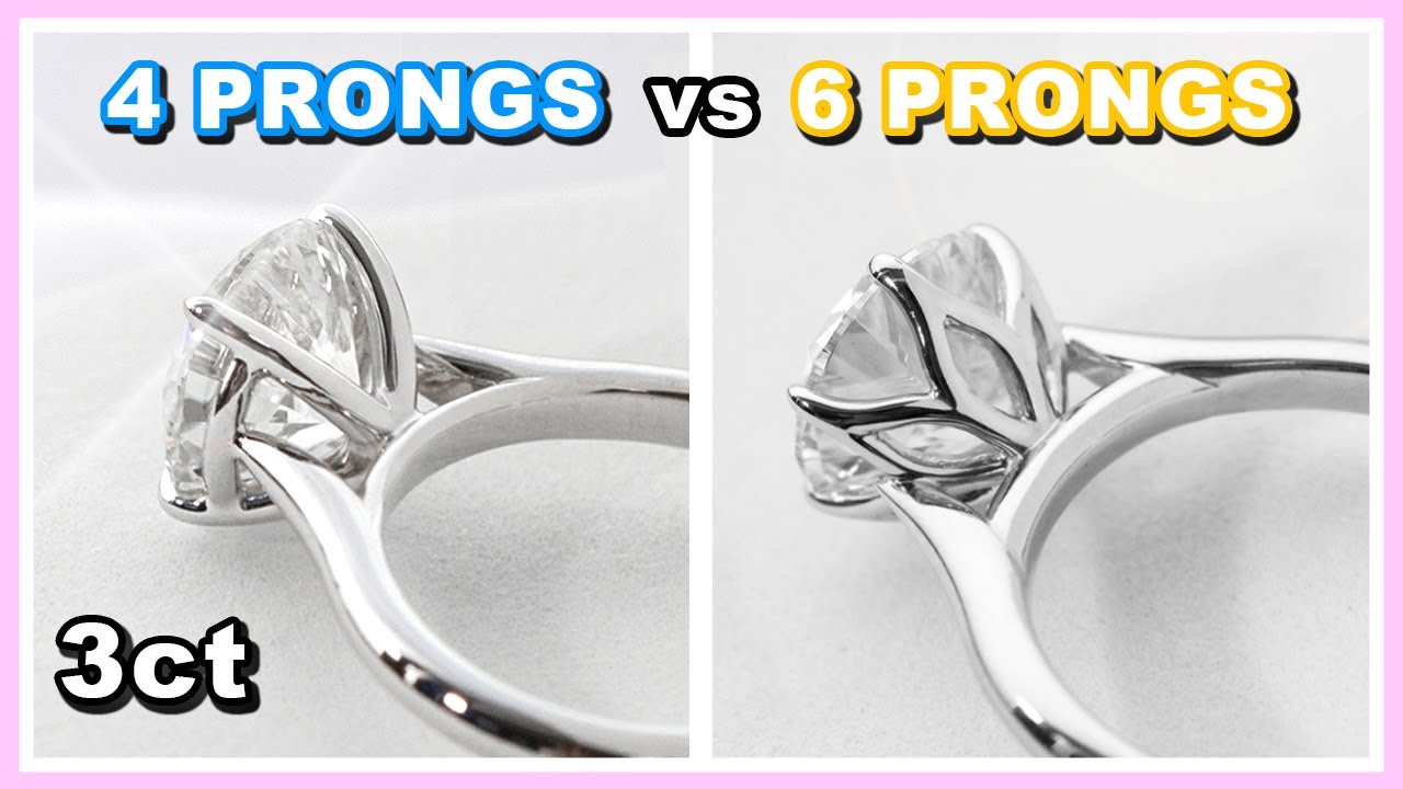 How to Choose Between 4 Prong and 6 Prong | 3ct Round Cathedral Solitaire