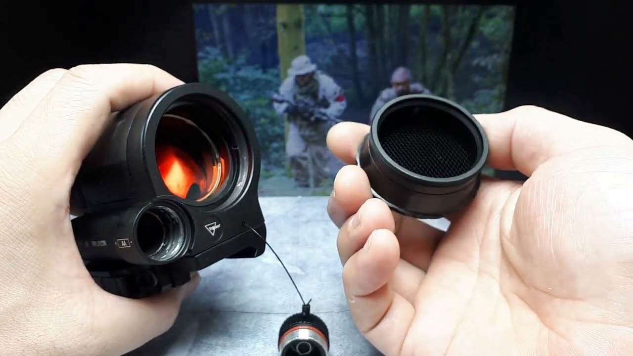 Airsoft: fake Trijicon SRS 1x38 solar red dot sight review