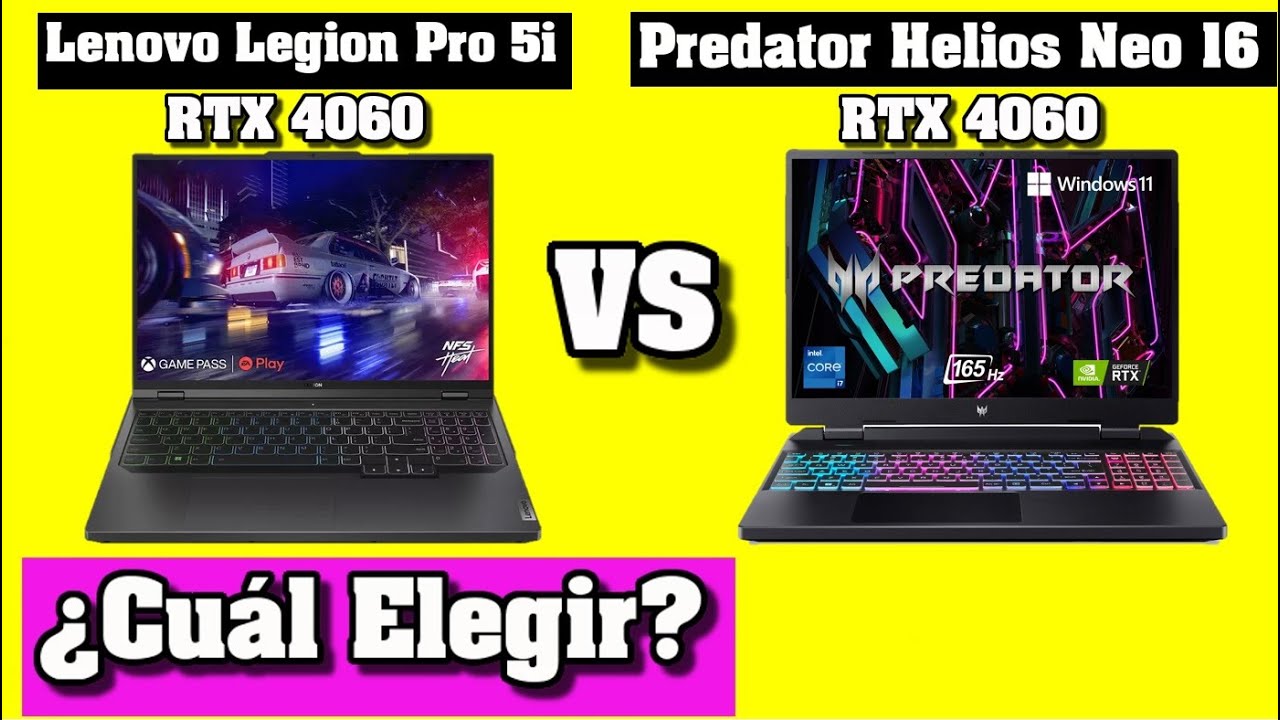 Acer Predator Helios Neo 16 RTX 4060 VS Lenovo Legion Pro 5i RTX 4060 ( PRUEBA EN JUEGOS )✅