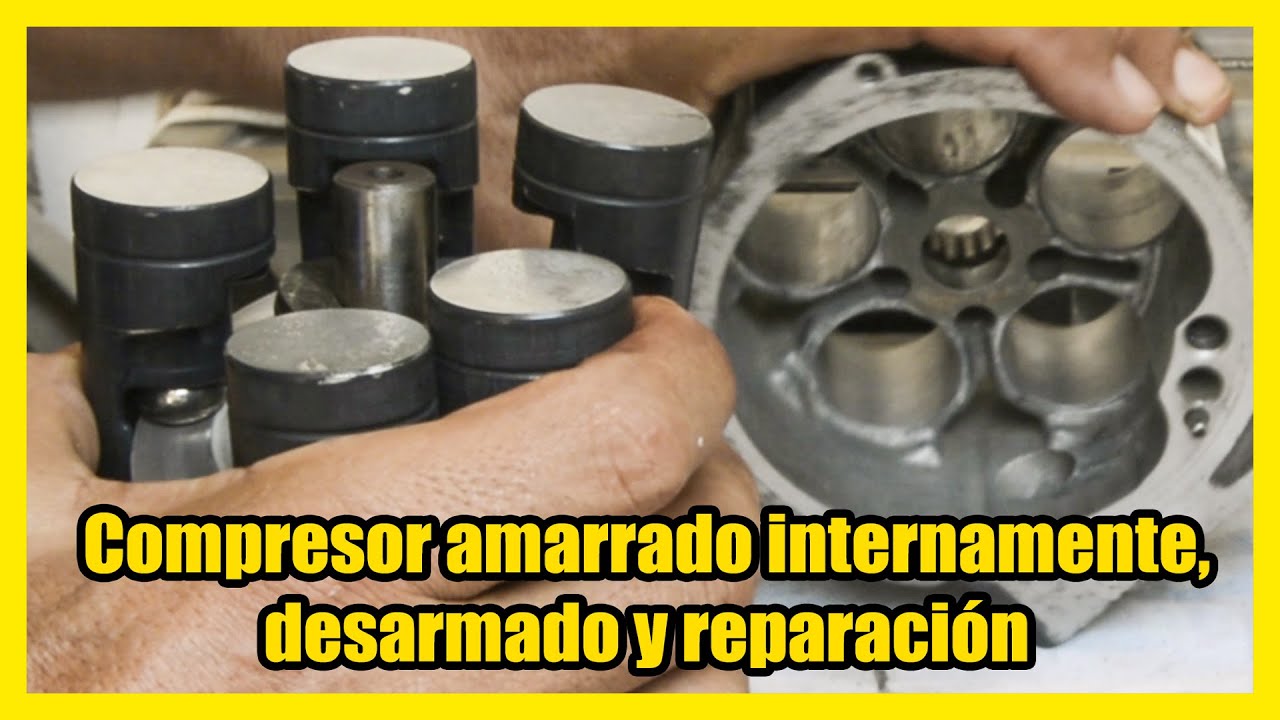 Compresor A/A de auto amarrado internamente, desarmado y reparación