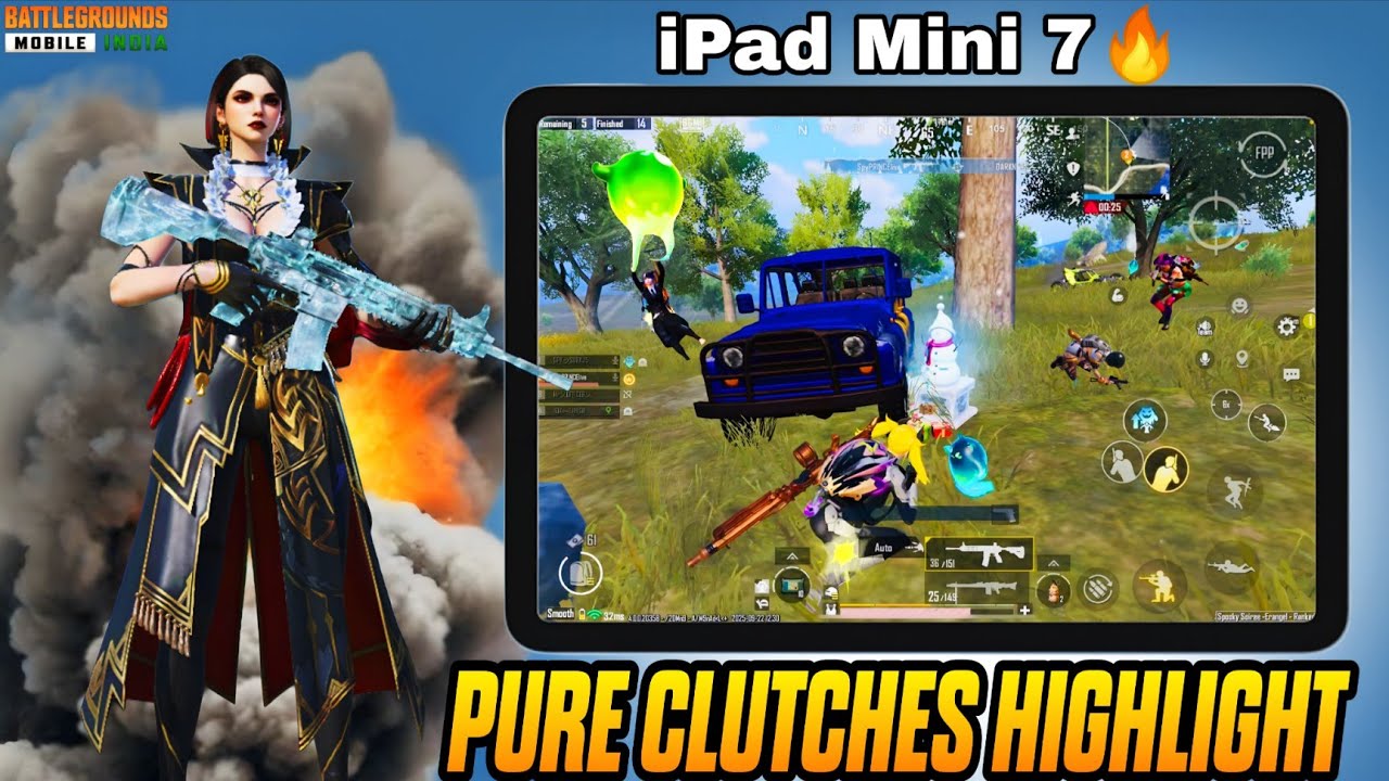 Pure BGMI Clutches 🔥| iPad Mini 7 PUBG/BGMI 60FPS Gameplay Test✅