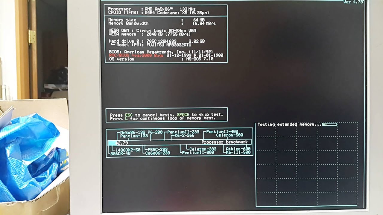 7zip Benchmark - AMD Am5x86-P75 (Am486DX5 133)