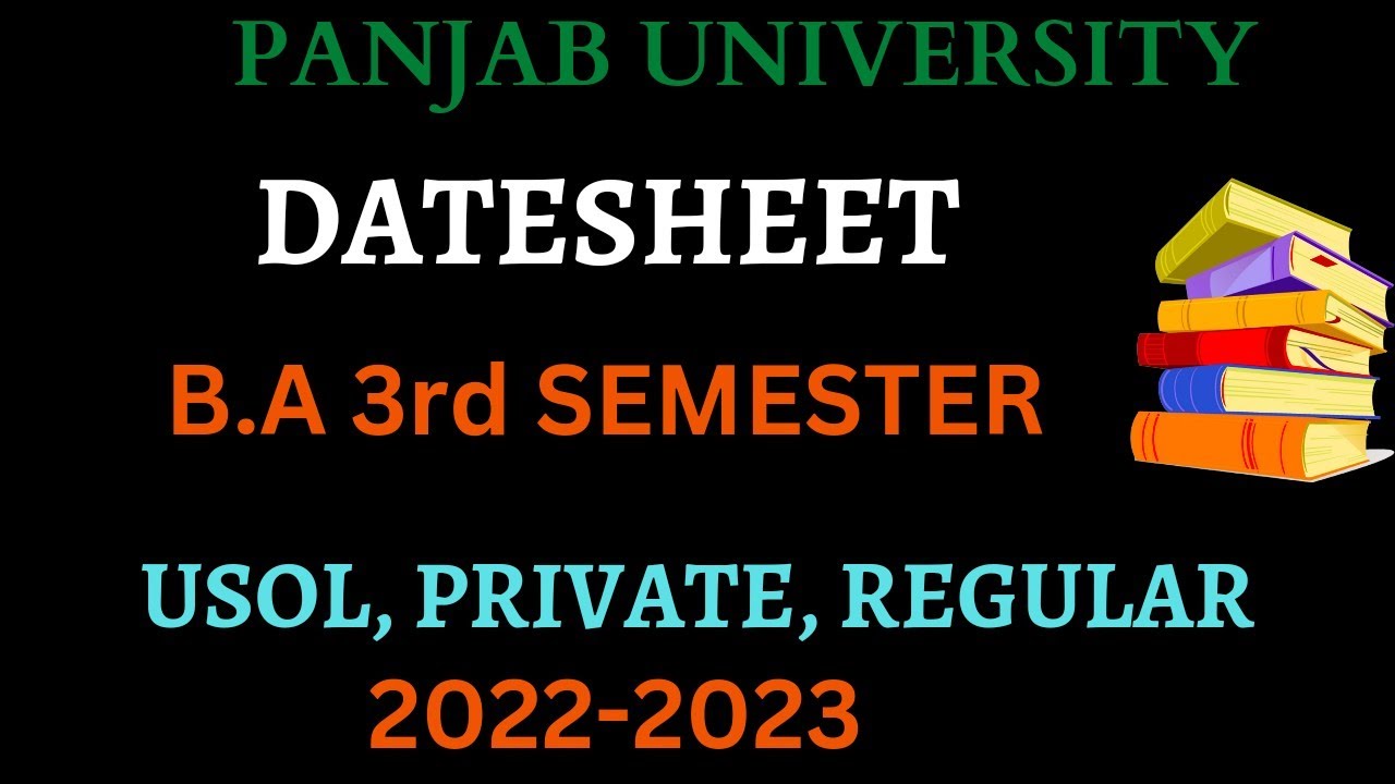 Panjab university BA 3rd Semester datesheet 2022
