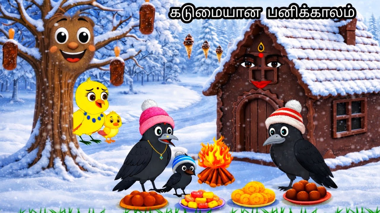 கடுமையான பனிக்காலம்/Moral story/kids jungle birds