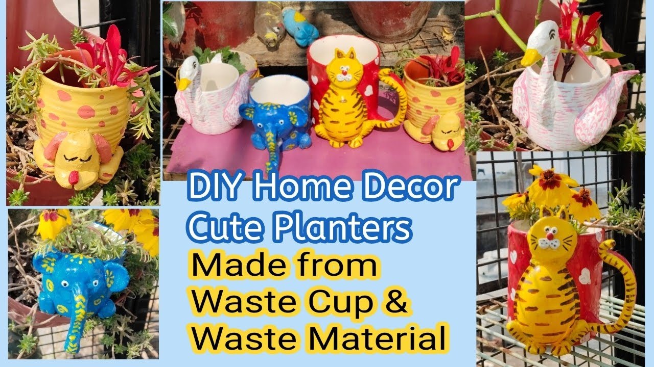 Home Decor DIY Ideas With Waste Material//DIY Cute Planters//Garden Decor DIY Ideas 