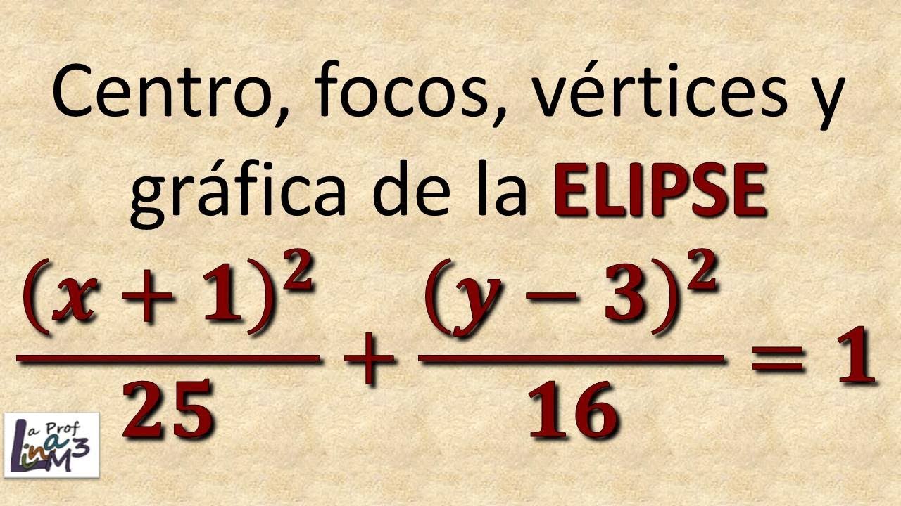 Gráfica de una Elipse a partir de la ecuación canónica | La Prof Lina M3