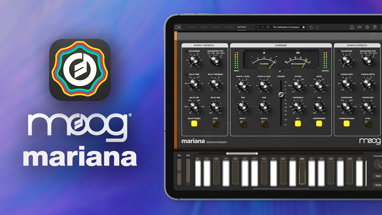 Знакомьтесь с НОВЫМ приложением-синтезатором Mariana Bass от Moog!