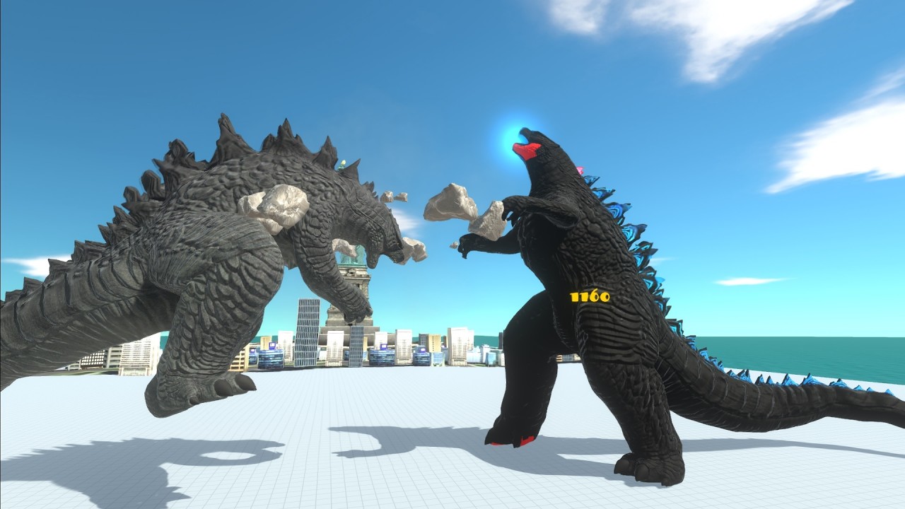 Dark Godzilla 2014 make his Empire Against Godzilla 2014 in the middle of the city