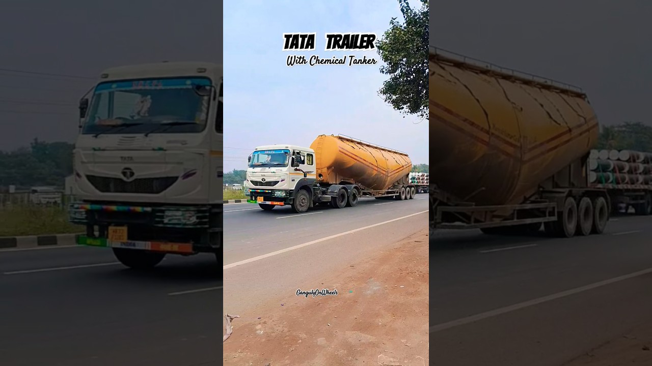 #tata #trailer #chemical #tanker #indian #truck #trucklover #viralvideo #video #automobile #india