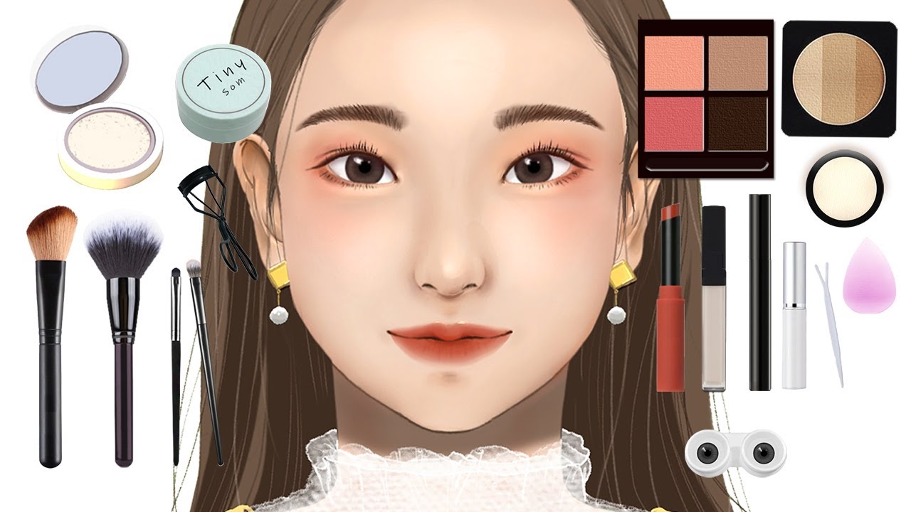 [ASMR] 대학 신입생 코랄 메이크업 애니메이션 / Makeup Animation