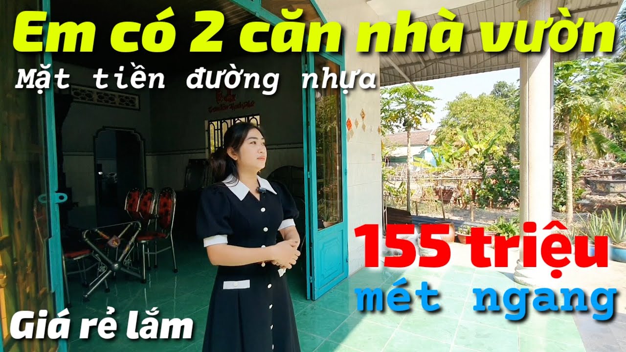 Cô chủ dễ thương có 2 căn nhà vườn nở hậu mặt tiền đường nhựa bán giá rẻ ở thị xã Hòa Thành Tây Ninh