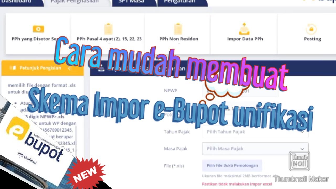 Cara mudah membuat skema impor ebupot unifikasi