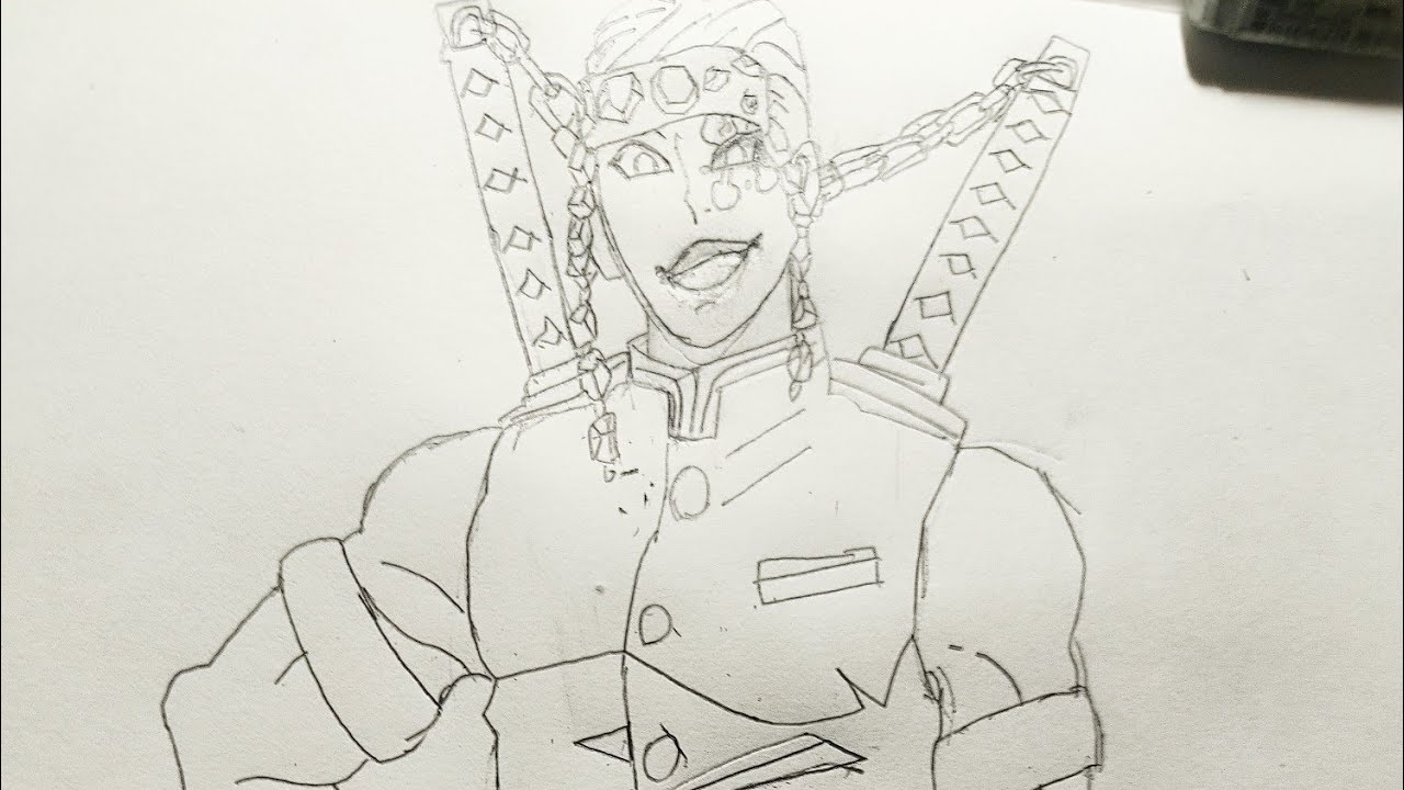 Tengen uzui from demon Slayer sound hashira colouring part 1