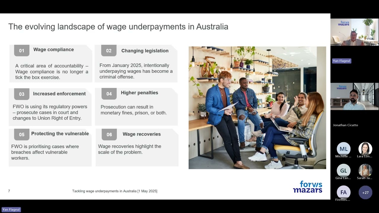 Webinar | Tackling wage underpayments in Australia - Forvis Mazars