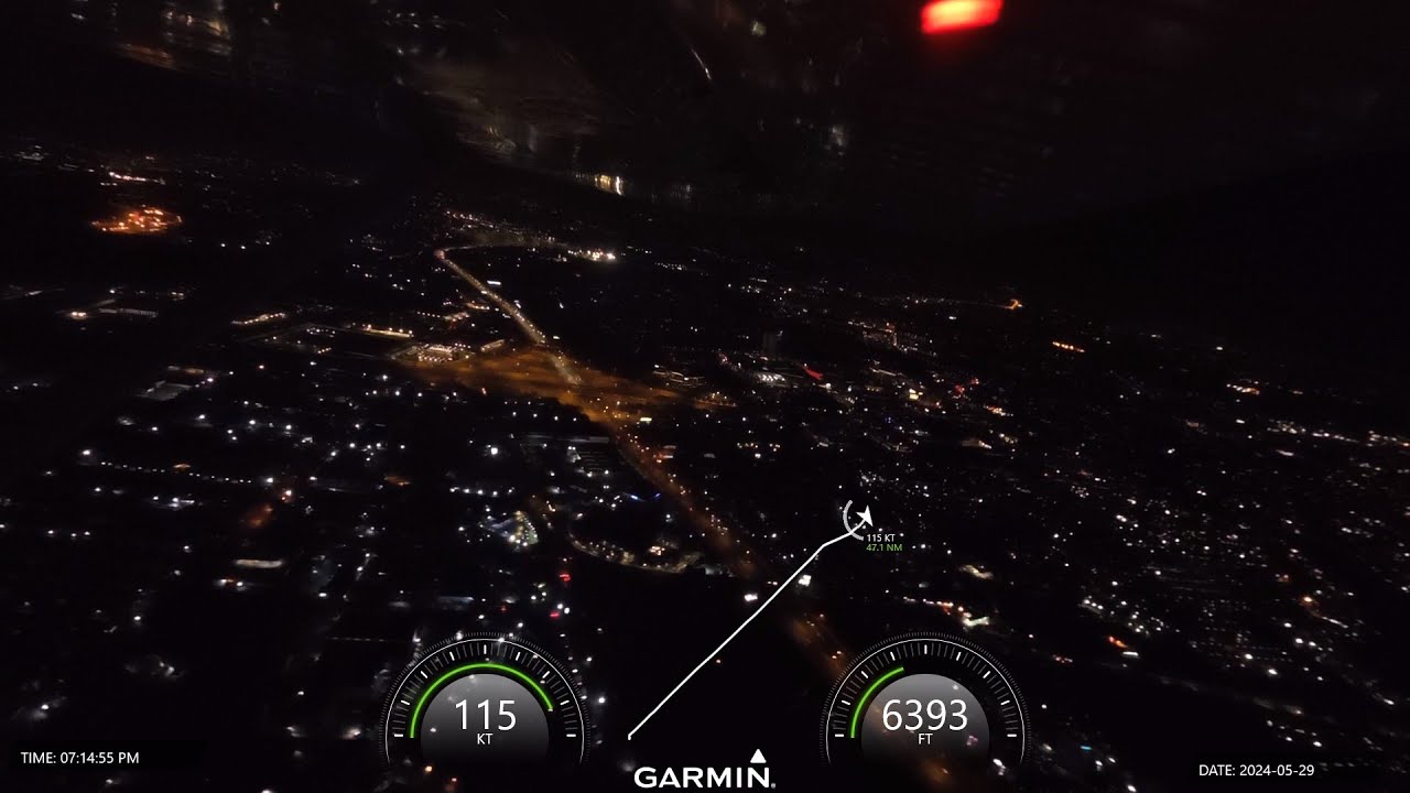 Flying from Kimberley to Grand Central at night