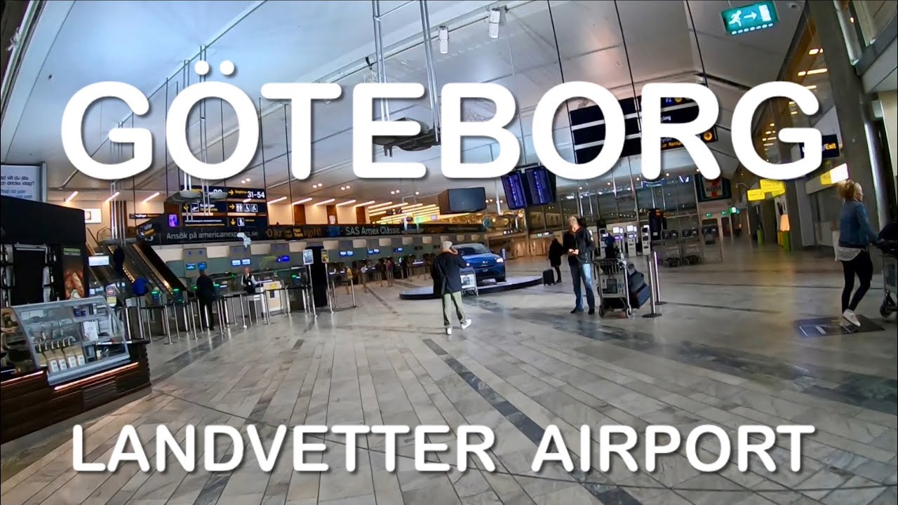 Walking in the terminal. Göteborg Landvetter Airport. Sweden