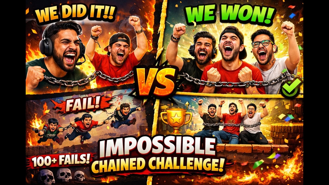 We FINALLY Beat This Impossible Chained Challenge After Hundreds of Fails! | Hilarious Gaming Moment