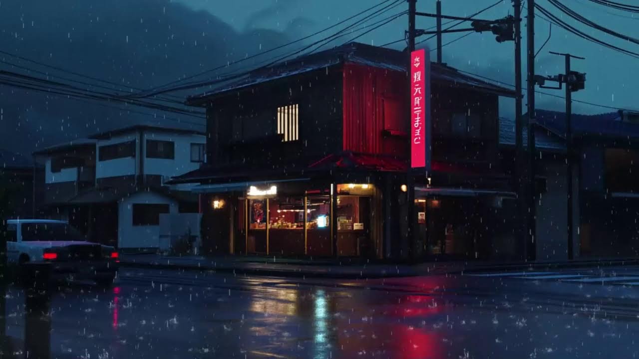 Japanese Night Breeze 🌙 Relaxing Lofi Music with Gentle Rain Sounds