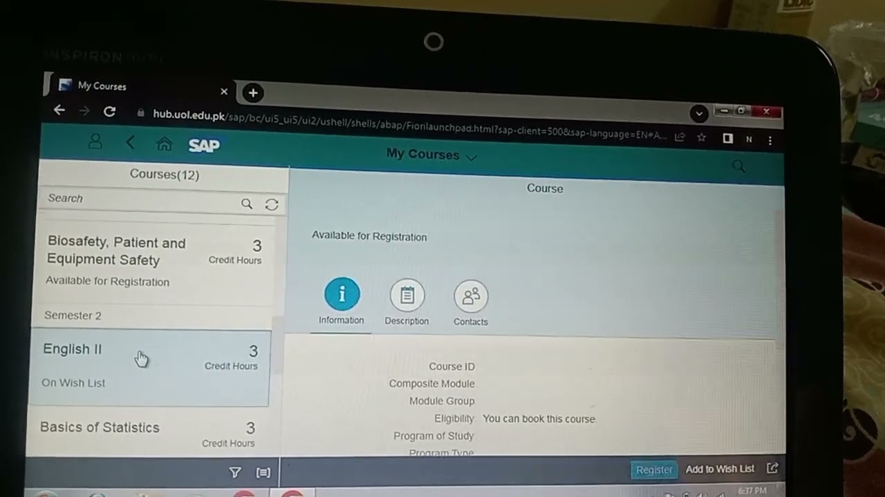 How to register new course for new semester on UOL SLATE PORTAL