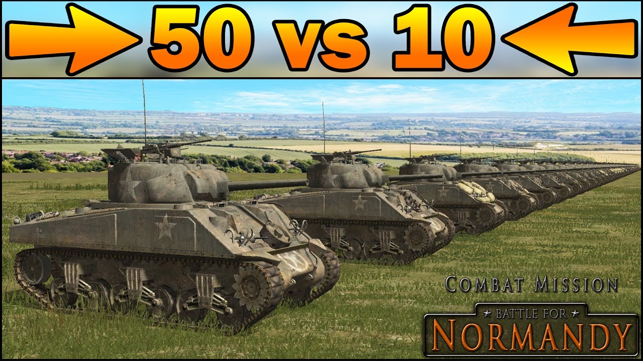 50 SHERMANS vs 10 TIGERS - SIMULATION - Combat Mission Battle for Normandy Gameplay