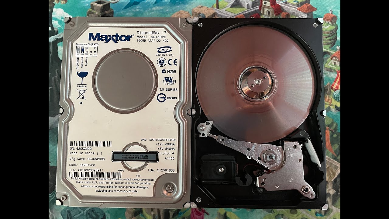 Maxtor DiamondMax 17 Hard drive sounds - The last Maxtor with ramp load technology!