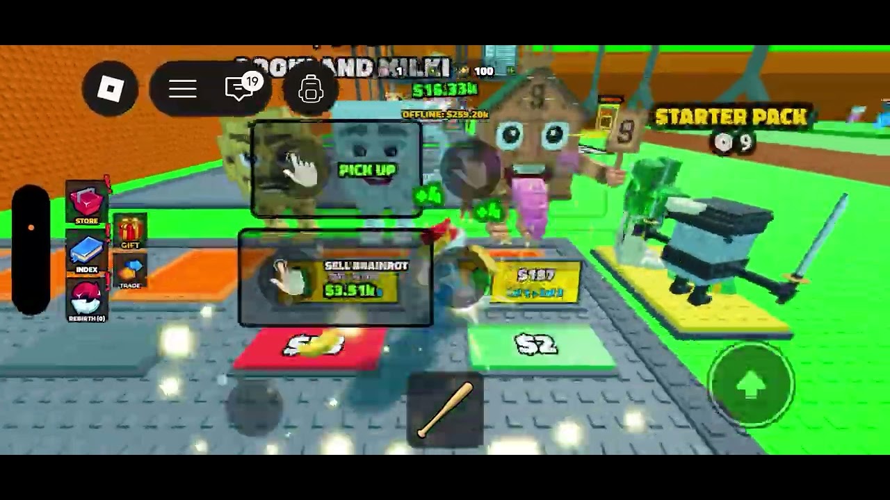 Swing for brainrots in Roblox