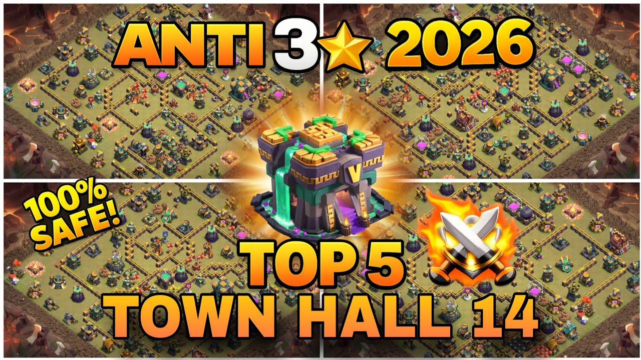 TOP 5 TH14 WAR BASES 2026 🔥 | Anti 3 Star | Clash of Clans