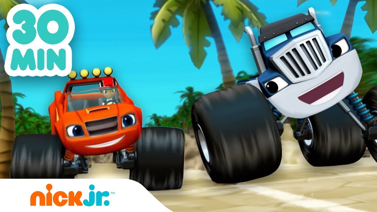 Blaze e le Mega Macchine | 30 minuti di salvataggi ambientati sull'Isola degli Animali! | Nick Jr.